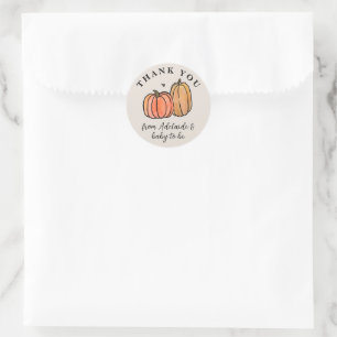 Tacken orange Pumpkin Fall Baby Shower Runt Klistermärke