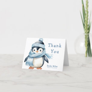 Tacken Penguin Winter Boy Baby Shower Tack Kort