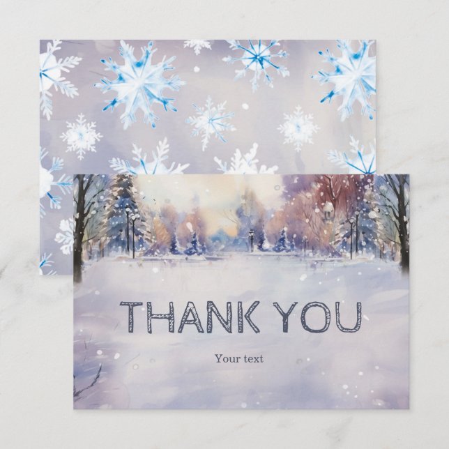 Tacken personlig Winter Baby Shower Tack Kort (Fram/baksida)