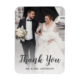 Tacken Personligt bröllp Photo Script Magnet
