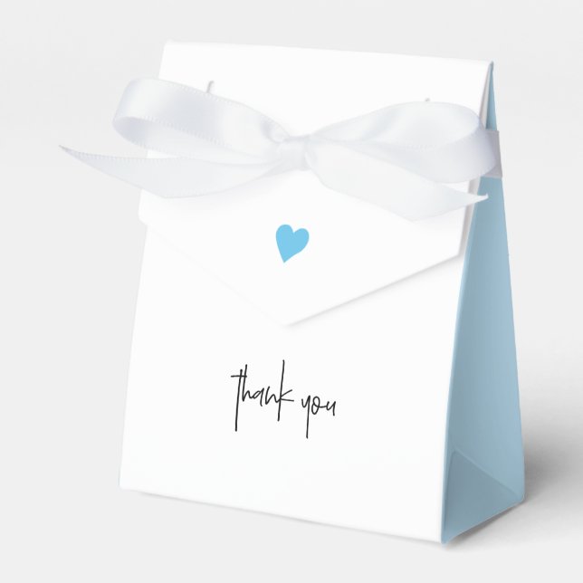 Tacken Pojke Shower Blue Heart Ribbon Presentaskar (Framsidan Sidan)