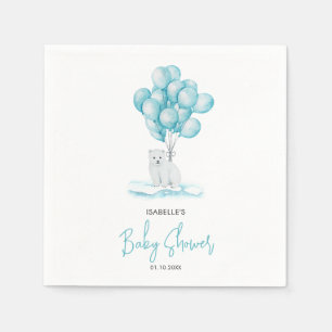 Tacken polar Bear Winter Baby Shower Pappersservett
