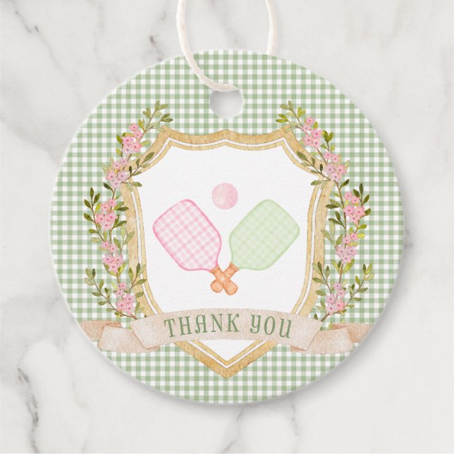 Tacken Preppy Pickleball Gåvor Etiketter (Framsida)