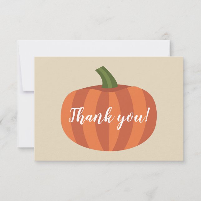 Tacken Pumpkin Autumn Fall Baby Shower Tack Kort (Framsida)