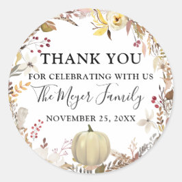 Tacken Pumpkin Fall för Blommigten elegant hösten Runt Klistermärke
