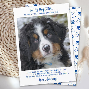 Tacken Puppy Photo Anpassningsbar Pet Sitter Hund Kort