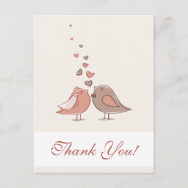 Tacken Retro Bride och Groom Birds Vykort