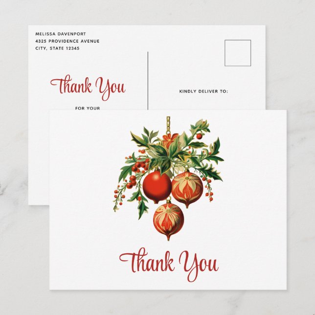 Tacken Retro Coola Julgran Dekorationer Vykort (Fram/baksida)