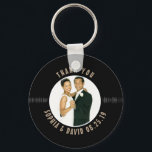 Tacken Retro Vinyl Record Wedding Favor Photo Nyckelring<br><div class="desc">Vintagen Retro Vinyl Record är en unik och ny design för personligen personligt bröllp Favor Photo Tack Keychain. Om du vill ändra texten användor du alternativet Anpassa. Om du vill ha mer omfattande textändringar, t.ex. ändringar av teckensnitt, teckensnitt färg eller storlek text och layout, väljer du alternativet Anpassa. Justera fotot...</div>