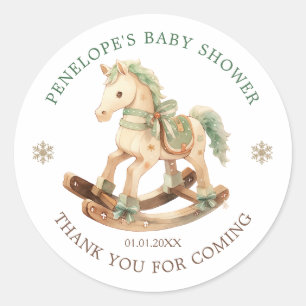 Tacken Rocking Horse Baby Shower Runt Klistermärke
