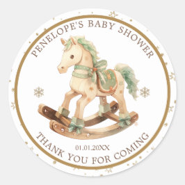 Tacken Rocking Horse Baby Shower Runt Klistermärke