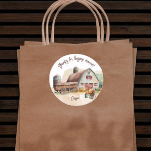 Tacken Rustic Farm Animal Horse Birthday Runt Klistermärke