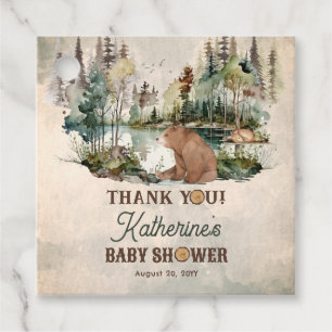 Tacken Rustic Forest Barly Wait Baby Shower Gåvor Etiketter