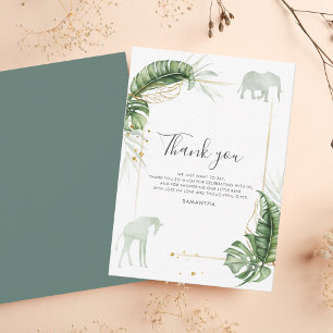 Tacken Safari Animals Baby Shower Anteckningskort