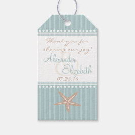 Tacken Starfish Blue Beach Wedding Guest Favor Presentetikett