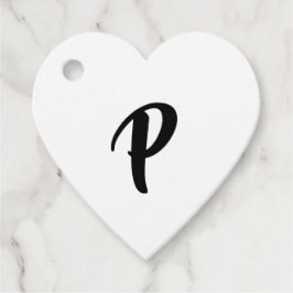 Tacken Svart Avslappnad Script Monogram Gåvor Etiketter