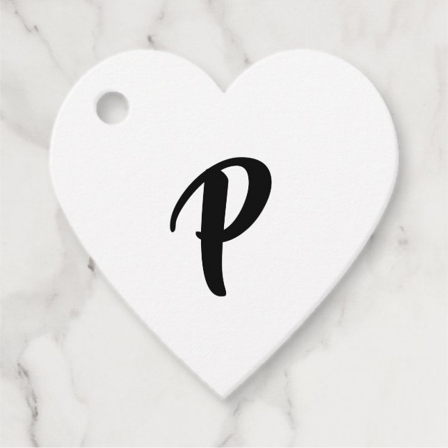 Tacken Svart Avslappnad Script Monogram Gåvor Etiketter (Framsida)