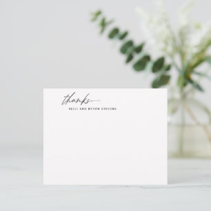 Tacken Svartvit snyggt Calligraphy Script White Anteckningskort