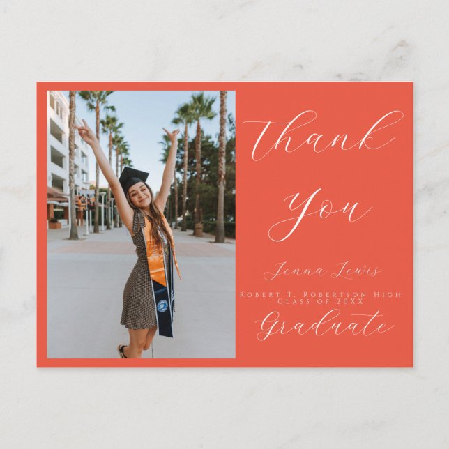 Tacken trendig Photo Script Overlay Grad Vykort (Framsida)