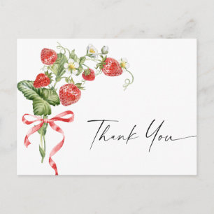 Tacken trendig Watercolor Meadow Strawberry Vykort