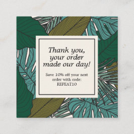 Tacken Tropical Löv Personlig Order Fyrkantigt Visitkort