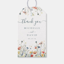 Tacken Vibrant Wildblombröllop - fördel Presentetikett