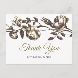 Tacken Vintage Flowers för klassisk Elegant Guld Vykort