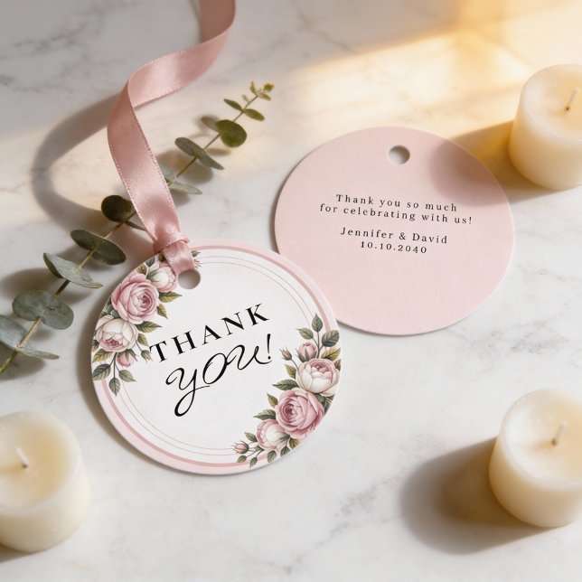 Tacken Watercolor Garden Flowers Gåvor Etiketter (Skapare uppladdad)