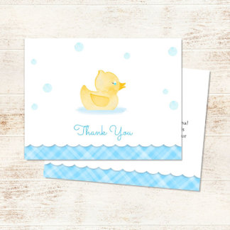 Tacken Watercolor Rubber Ducky Baby Shower Anteckningskort