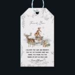 Tacken Woodland Forest Winter Födelsedagsfest  Presentetikett<br><div class="desc">Ljusen är slut och kakan är bara ett minne, men kärlek finns kvar. Tack för att ni hjälpte er att fira speciella dagen. Tack märkre är ett unikt och roligt sätt att tacka dina vänner i party för att de kommit och gått med i roligten. Så perfekt för din babydusch,...</div>