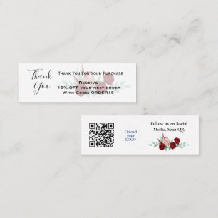 Tackens Blommigt Rabattkod QR Infoga Mini Visitkort