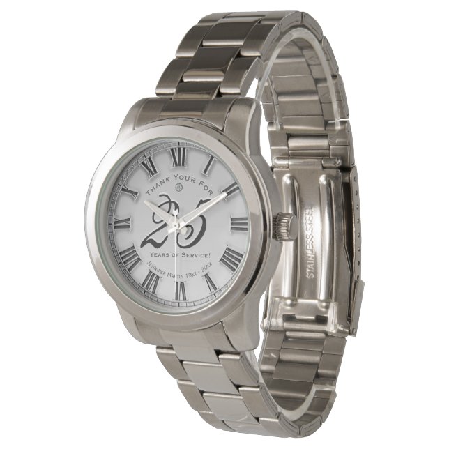Tackens medarbetartjänst 25 år armbandsur (Vinklad)