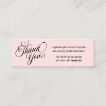 Tackens moderna kundlojalitetsrabatt för rosa