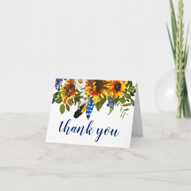 Tackens vanliga anteckning | Memorial Sunblommor Tack Kort (Framsida)