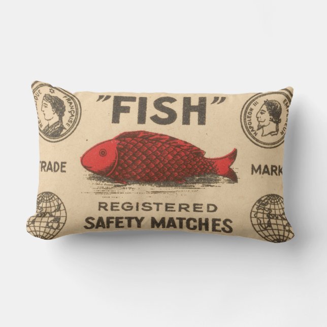 Täcker den indiska tändsticksasken för vintage lumbarkudde (Framsida)