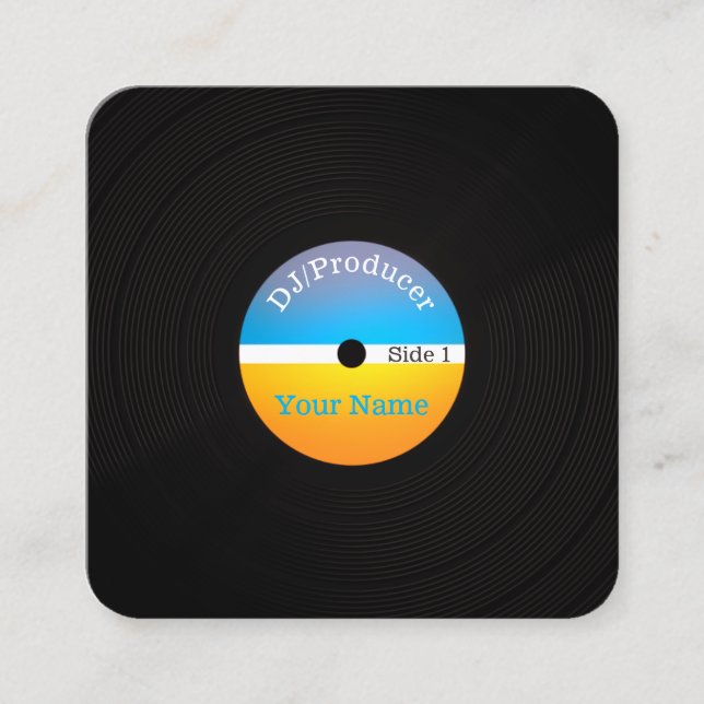 Täcker den retro professionellen för fyrkantigt visitkort (Framsida)