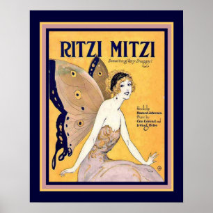 "Täcker det Ritzi Mitzi" art décolakan tryck 16 x