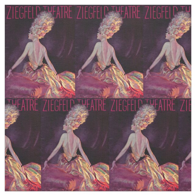 Täcker det Ziegfeld Theatreprogramet 1927 trycket Tyg (Provkarta)