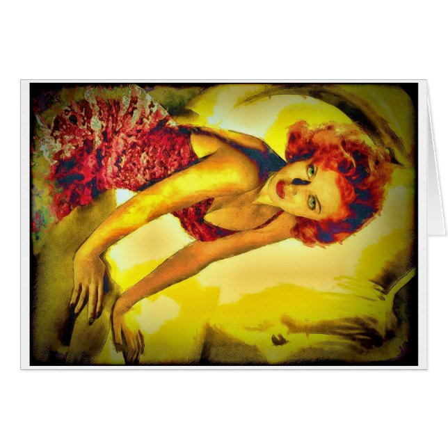 "Täcker trämassa" den Lana turner Hälsningskort (Framsidan Horizontal)