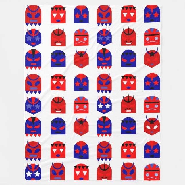 täckfilt av lucha libre masks fils fleecefilt (Framsidan)