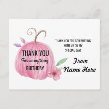 Tackflickan Cards rosa födelsedag för pumpa någon