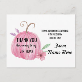 Tackflickan Cards rosa födelsedag för pumpa någon Tack Kort