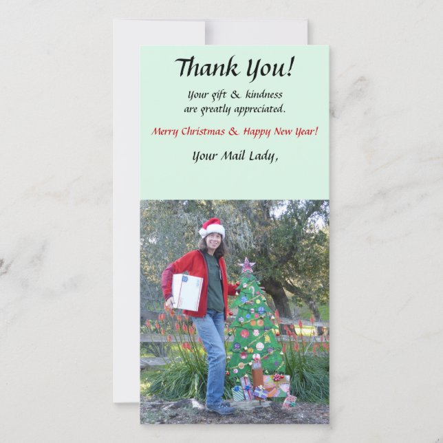 Tackfotokort - brevbärare tack kort (Framsida)