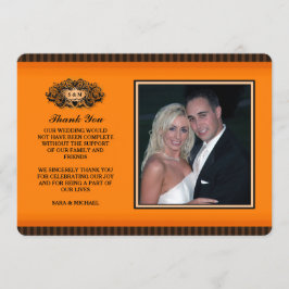 Tackfotokort - orange & svart tack kort