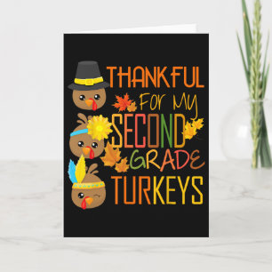 Tackfull För Min 2:a Klass Kalkon Thanksgiving Tur Kort