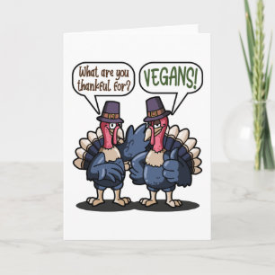 Tackfull För Veganer Roligt Kalkon Thanksgiving Pr Kort