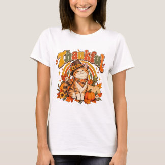 Tackfull katt tackdagströja | Retro Vintage T Shirt