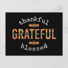 Tackfull Tacksam Salig Rolig Leopardtryck Höst Vykort