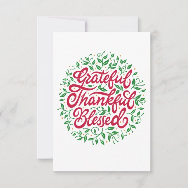 Tackfull Tacksam Välsegd Kort (Framsida)