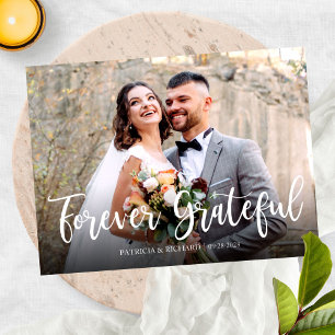 Tackfulla Eleganta Foto Bröllop Tack Kort